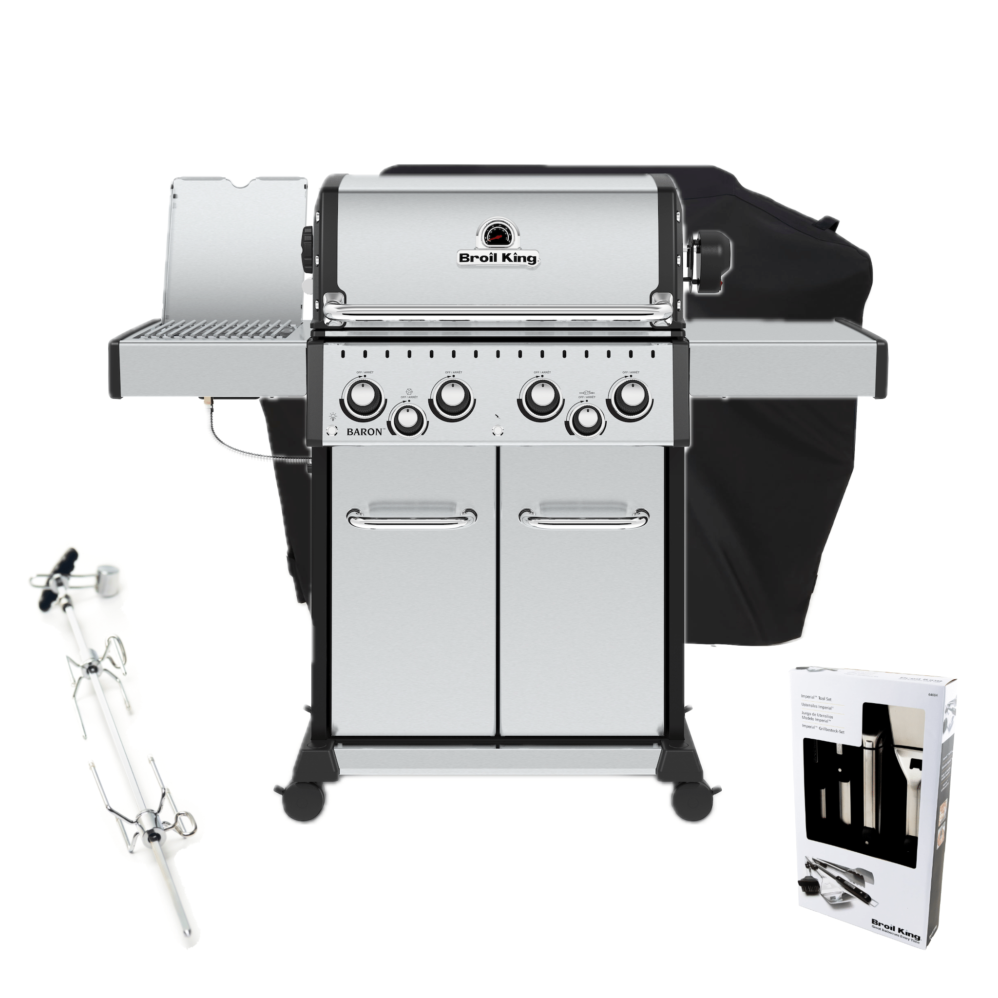 Broil King Baron S 490 IR Gas Barbecue Rotisserie FREE COVER ACC