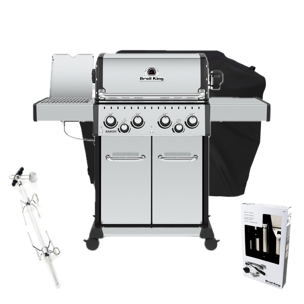 Broil King Baron S 490 IR Gas Barbecue | Rotisserie + FREE COVER + ACCESSORIES