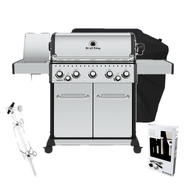 Broil King Baron S 590 IR Gas Barbecue | Rotisserie + FREE COVER + ACCESSORIES