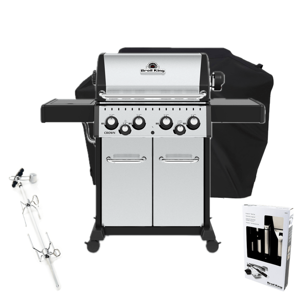 Broil King Crown S 490 Gas Barbecue | Rotisserie + FREE COVER + ACCESSORIES