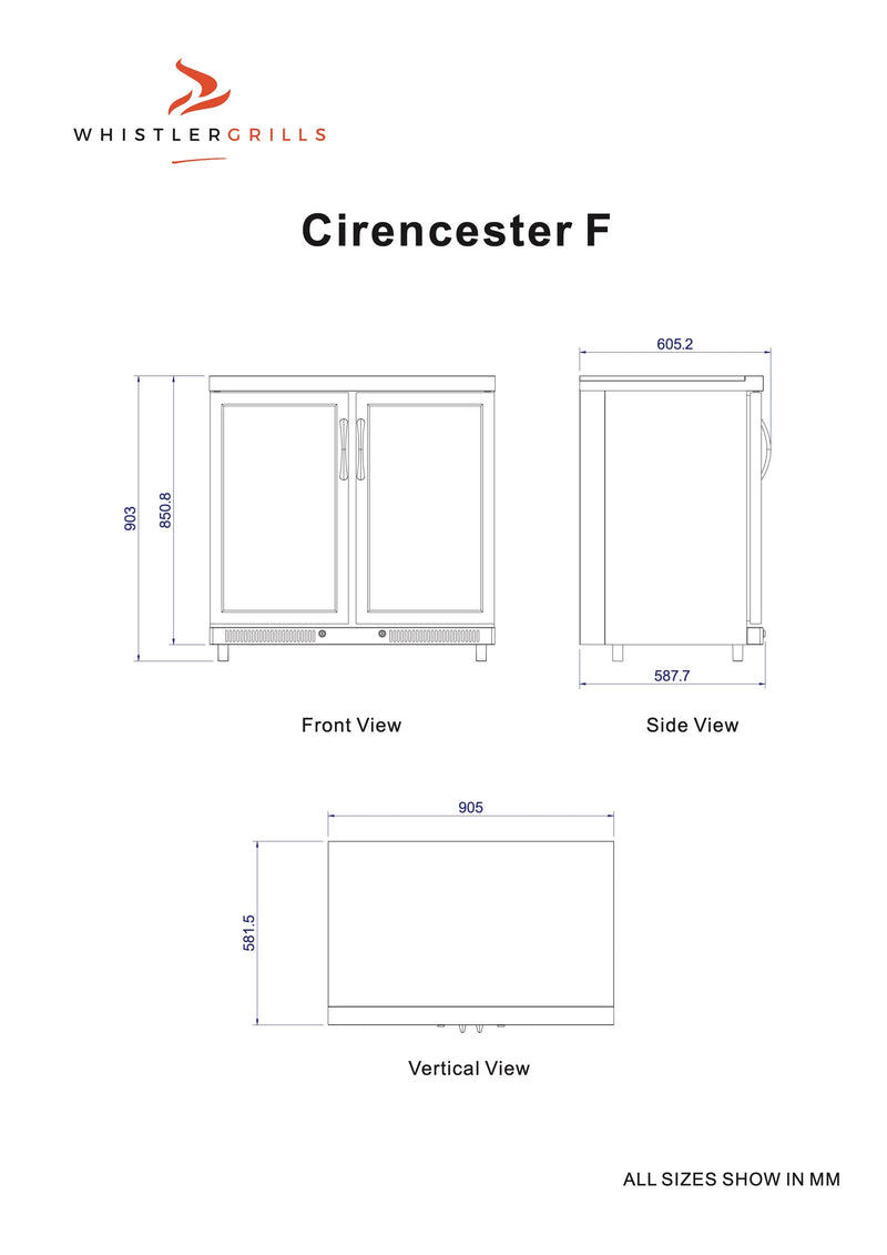 Whistler Grills Cirencester Double Door Fridge Unit