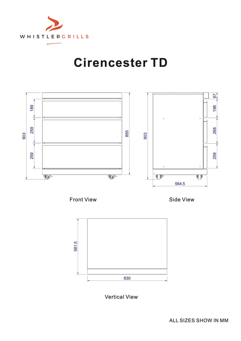 Whistler Grills Cirencester Triple Drawers