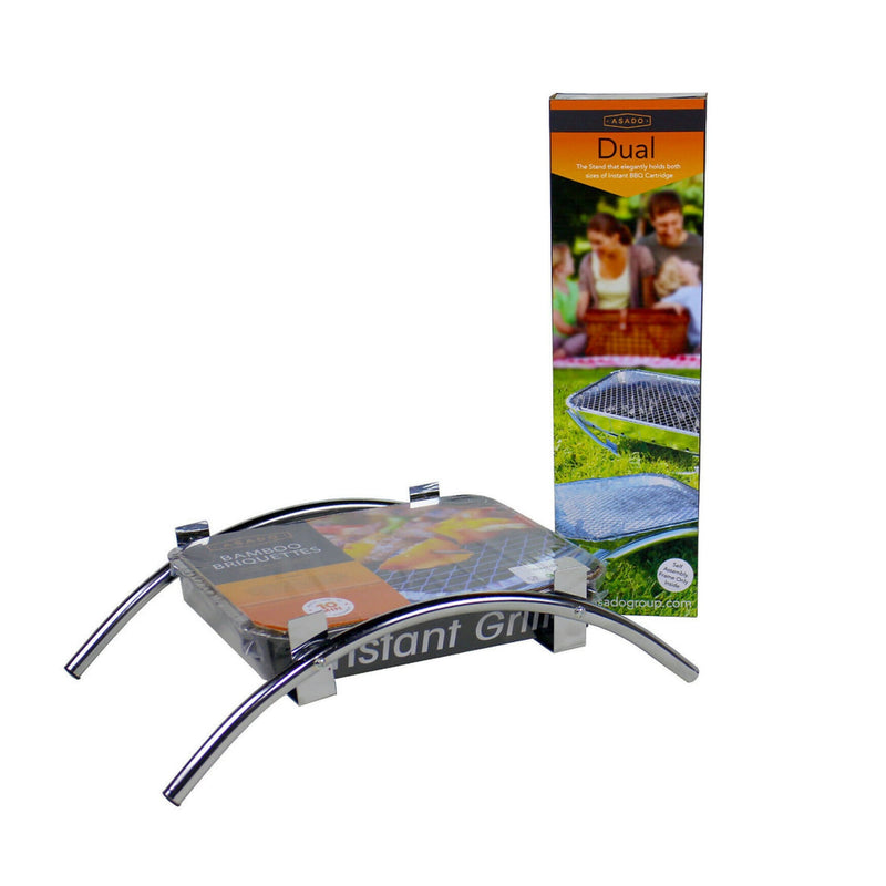 Asado Dual frame instant BBQ chrome metal reusable BBQ stand